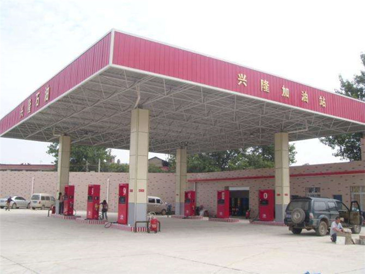吉林加油站钢结构网架案例9